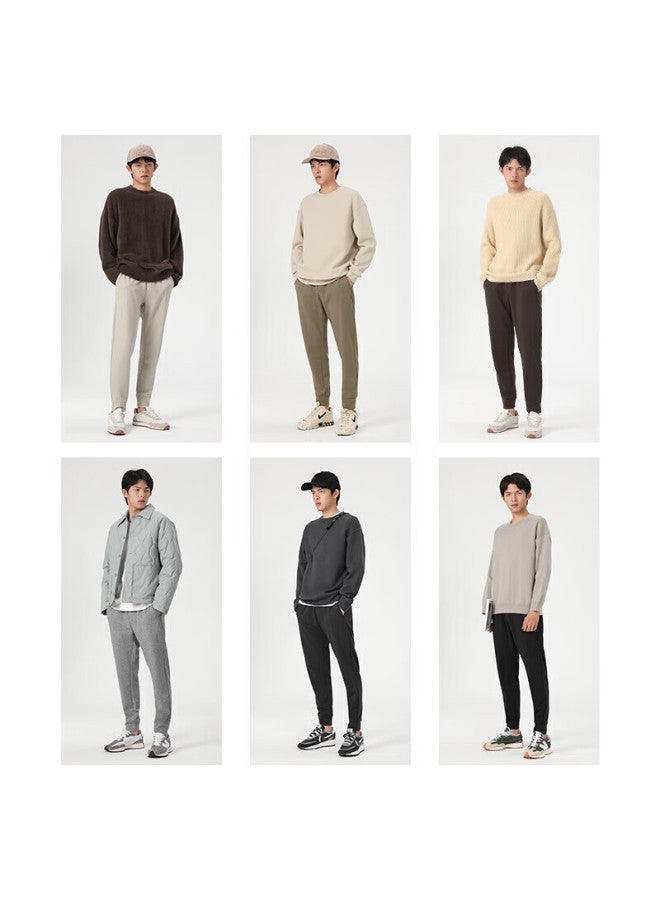 Markless Men's Pants, Autumn And Winter Loose Casual Trousers, Solid Color Joggers, Clb2894m, Khaki, XL - Image 3