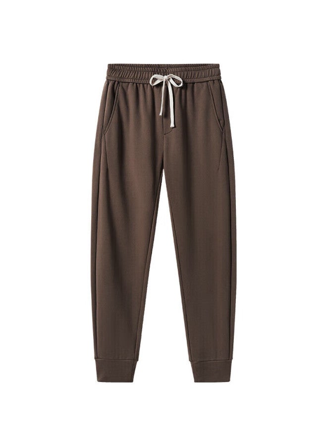 Markless Men's Pants, Autumn And Winter Loose Casual Trousers, Solid Color Joggers, Clb2894m, Khaki, XL - Image 4