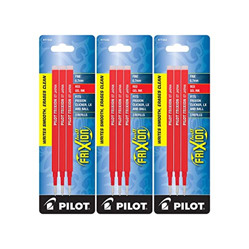 Pilot Gel Ink Refills for FriXion Erasable Gel Ink Pen, Fine Point, Red Ink, Total of 9(77332) - Image 4