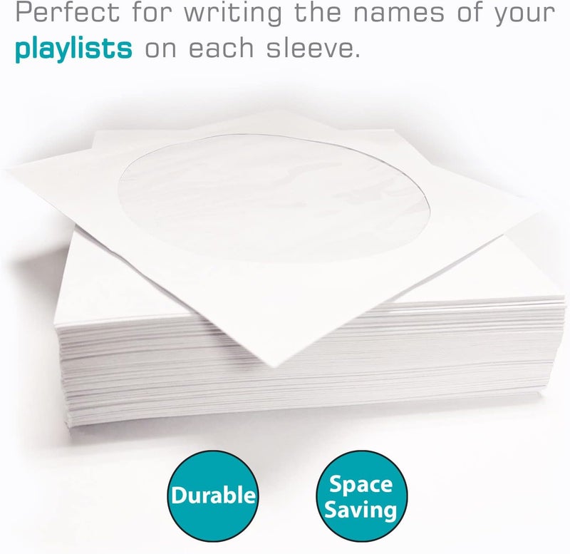 Maxell 190135 Protective Thin Clear Plastic Easy Storage CD  DVD Sleeves White 50 Pack Paper - Image 5