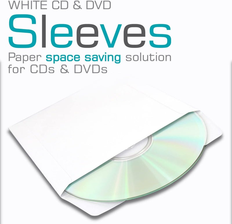 Maxell 190135 Protective Thin Clear Plastic Easy Storage CD  DVD Sleeves White 50 Pack Paper - Image 4