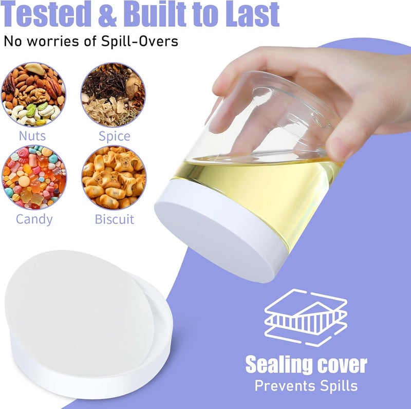 CrazyStorey Plastic Jars with Lids,Airtight Container Ideal For Dry Food, Honey Jam, Peanut Butter,Cosmetics, Cream, Bathroom and Storage Included Extra Label and A Pen (30 PCS White Lids) - Image 2