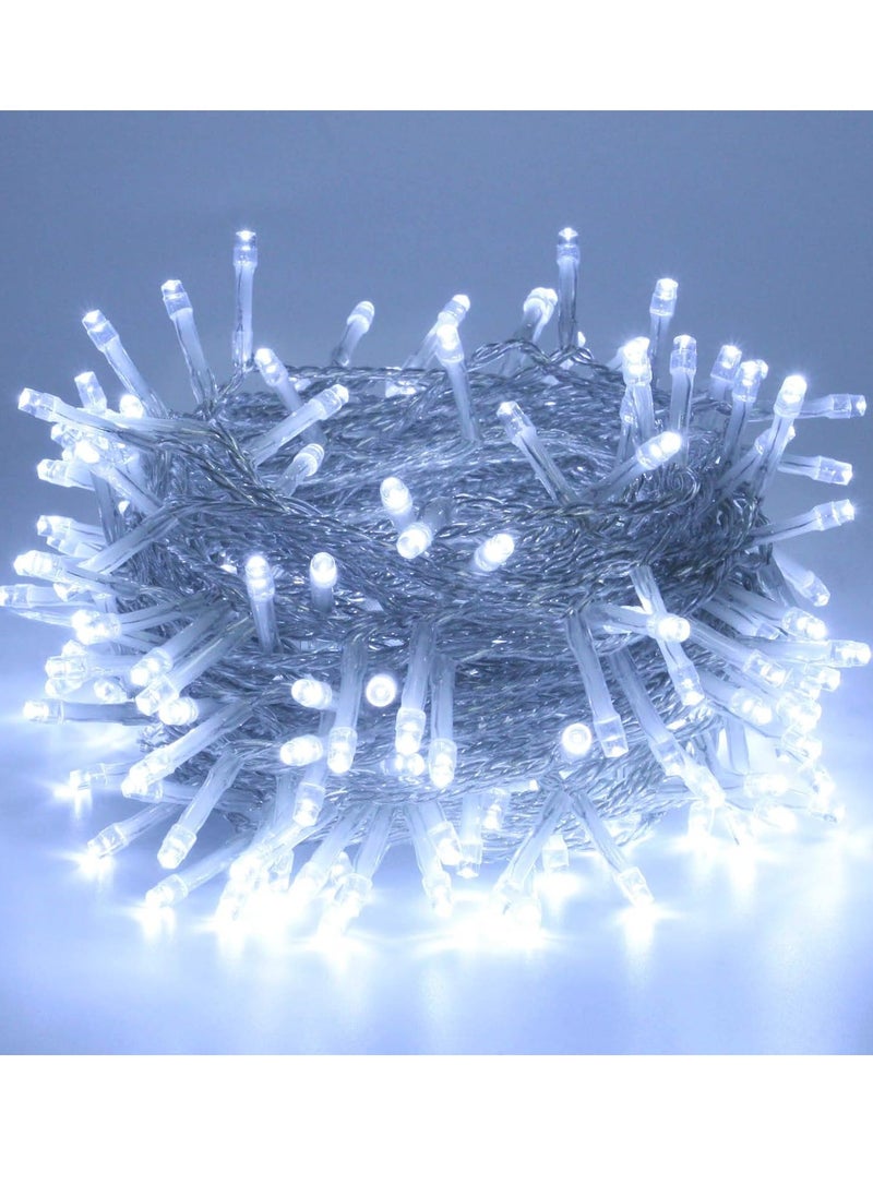 PAMEER - Cool White 480 LED String Lights White Wire Plug-in 48mtr String, Home Decorative LED Strip for Parties EID Ramadan Diwali and Wedding Parties Decoration, Single Mode, Box Button Control ON OFF - Image 1