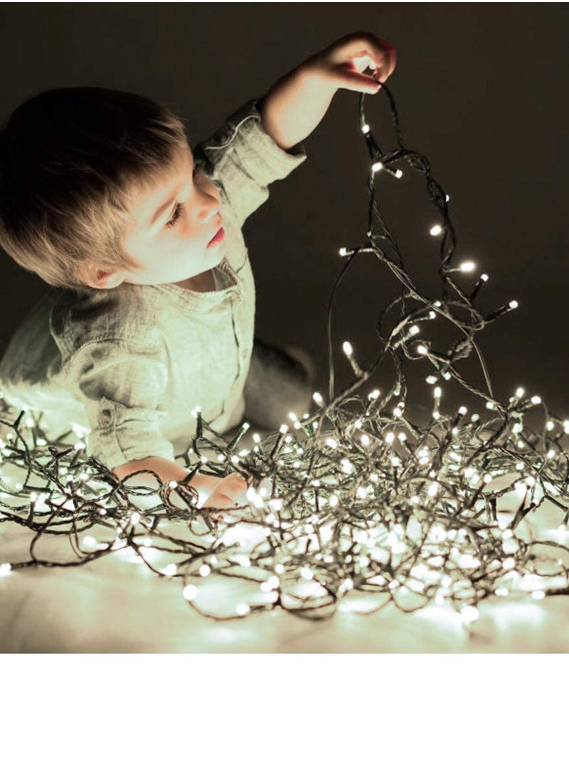 PAMEER - Cool White 480 LED String Lights White Wire Plug-in 48mtr String, Home Decorative LED Strip for Parties EID Ramadan Diwali and Wedding Parties Decoration, Single Mode, Box Button Control ON OFF - Image 1
