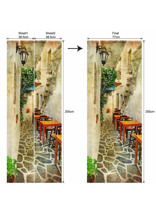 Bluejw Special Price Scenery Series Decorative Stickers 3D Simulation Door Stickers Removable Wall Stickers Bedroom Living Room Renovation PVC Wallpaper  - Image 1