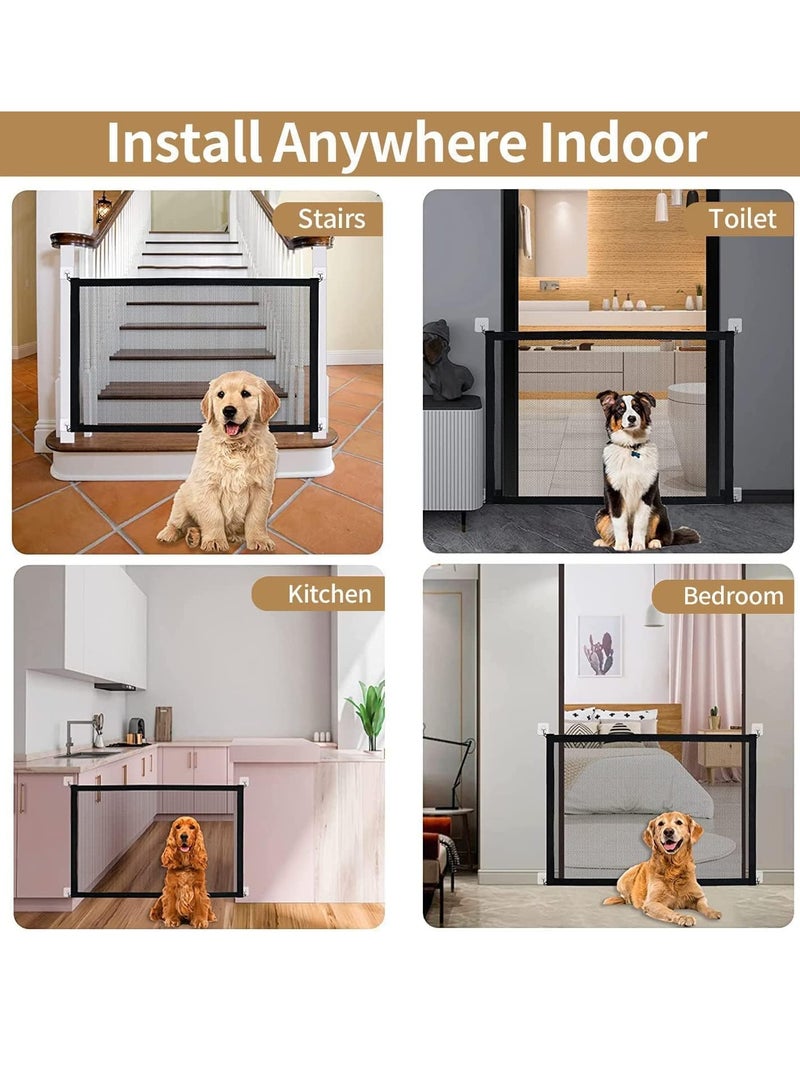 GUDOO Portable Mesh Baby Gate Mesh Magic Pet Dog Gate for Stairs Doorways Hallways Easy-Install Child's Safety Gates Folding for Indoor and Outdoor Safety Gate - Image 3