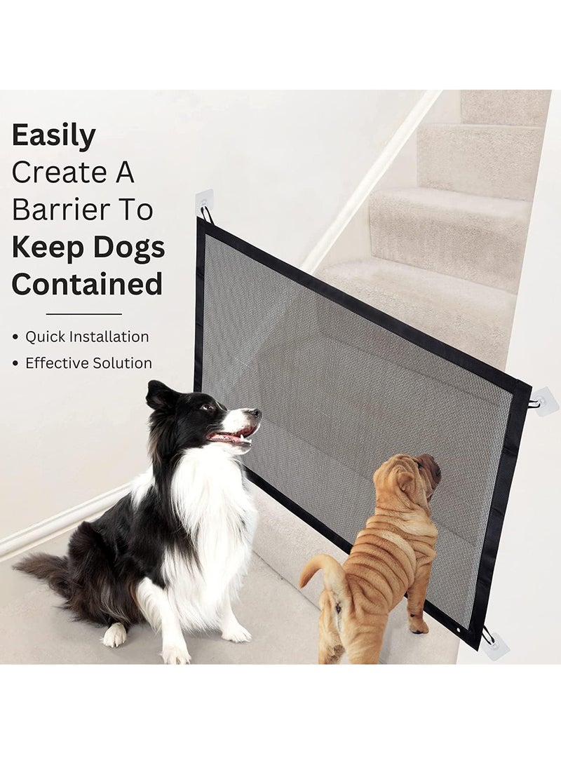 GUDOO Portable Mesh Baby Gate Mesh Magic Pet Dog Gate for Stairs Doorways Hallways Easy-Install Child's Safety Gates Folding for Indoor and Outdoor Safety Gate - Image 4