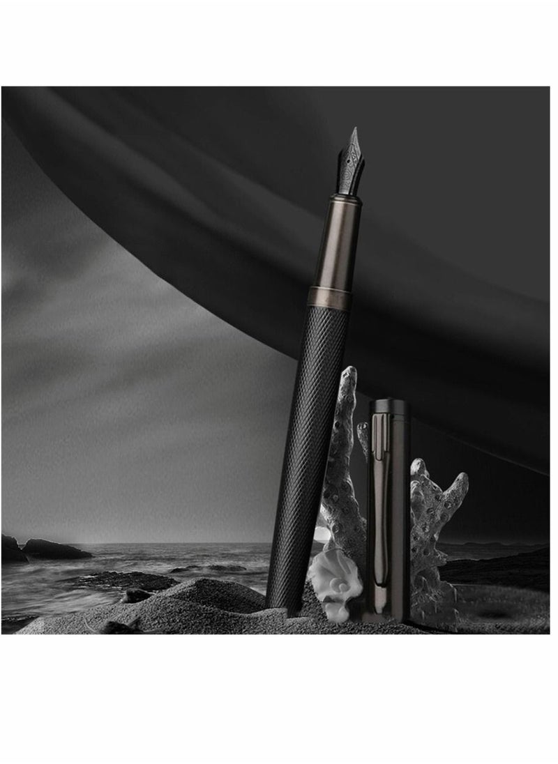 Generic - Fountain Pen Black Forest Metal Fountain Pen Beautiful Tree Texture Extra Fine Nib Writing Office Pen Classic Design with Converter and Pen Box Set Pen Gift for your Family or anyone else - Image 1
