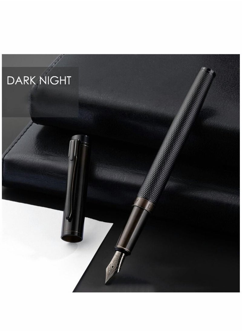 Generic - Fountain Pen Black Forest Metal Fountain Pen Beautiful Tree Texture Extra Fine Nib Writing Office Pen Classic Design with Converter and Pen Box Set Pen Gift for your Family or anyone else - Image 1