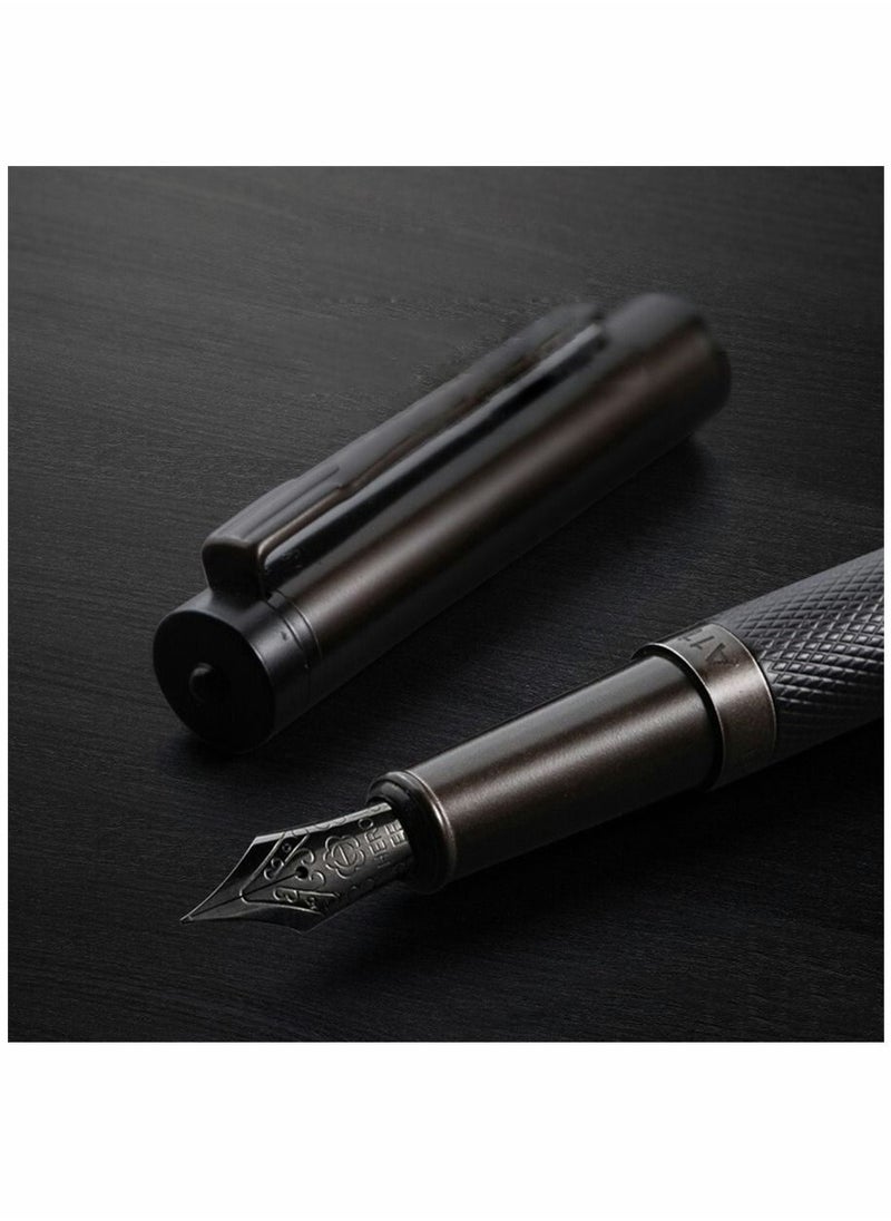 Generic - Fountain Pen Black Forest Metal Fountain Pen Beautiful Tree Texture Extra Fine Nib Writing Office Pen Classic Design with Converter and Pen Box Set Pen Gift for your Family or anyone else - Image 1