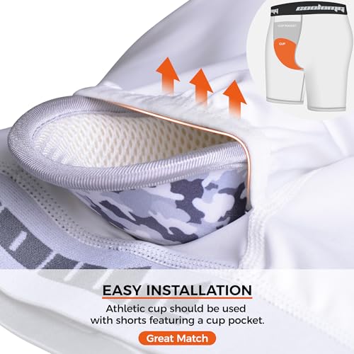 COOLOMG 2-Pack Boys Compression Briefs with Soft Athletic Cup - Youth Baseball Under Shorts White S - Image 3