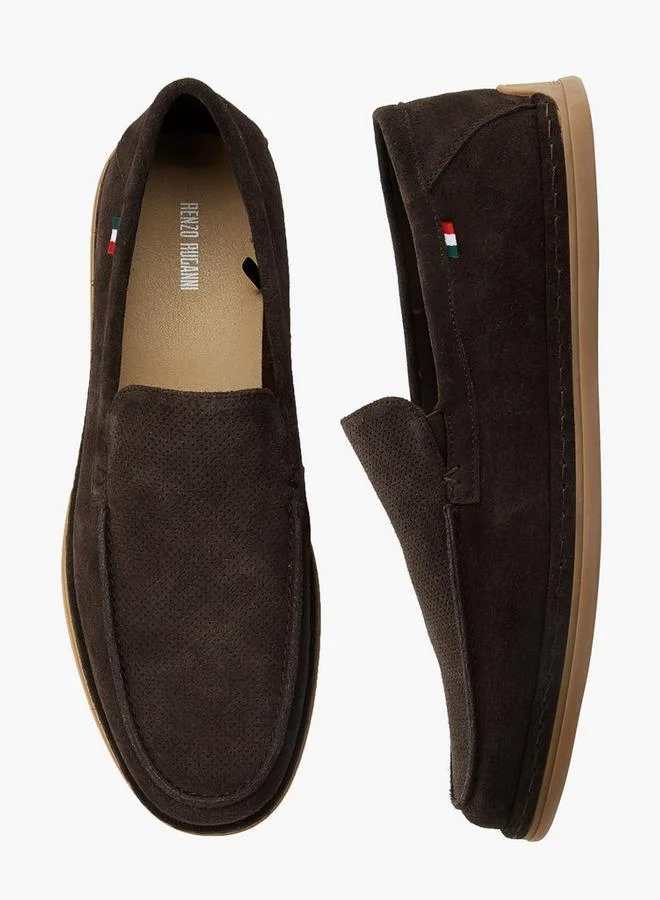 Men Textured Slip-On Loafers