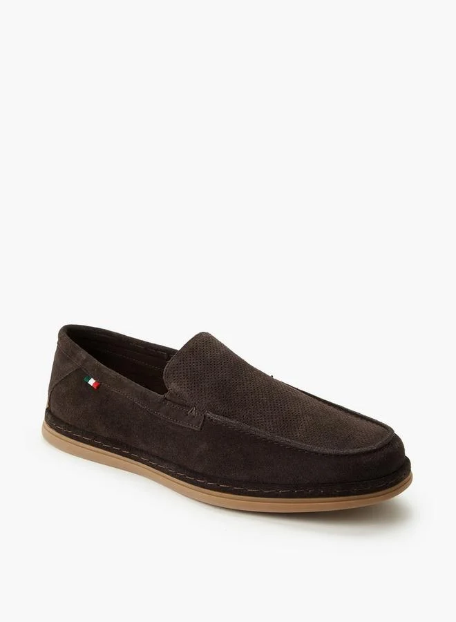 Renzo Ruganni BROWN Men Textured Slip-On Loafers for Men | Best Price UAE
