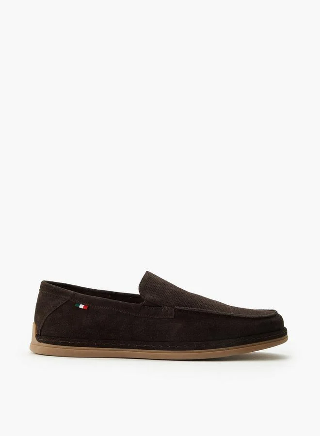 Renzo Ruganni BROWN Men Textured Slip-On Loafers for Men | Best Price UAE