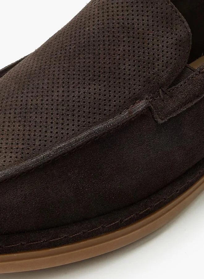 Renzo Ruganni BROWN Men Textured Slip-On Loafers for Men | Best Price UAE
