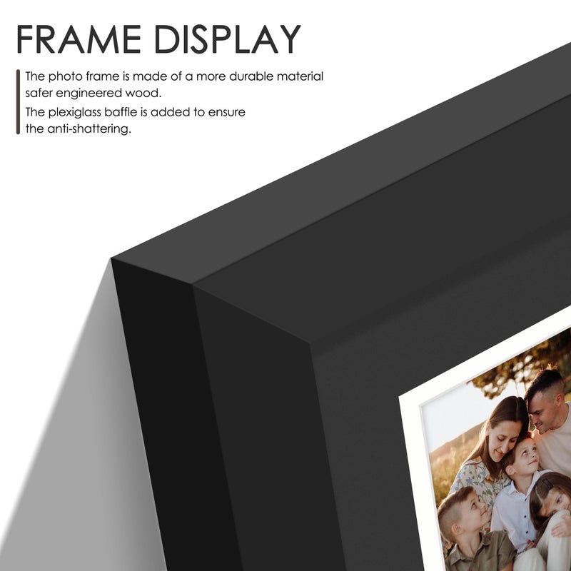 DUENPY 11.4x16.1 Polaroid collage frame for Polaroid 2x3 Mini Instant Prints Photo with 16 Openings, Mini Picture Frames Wall Display with Polished Plexiglas Balck - Image 5