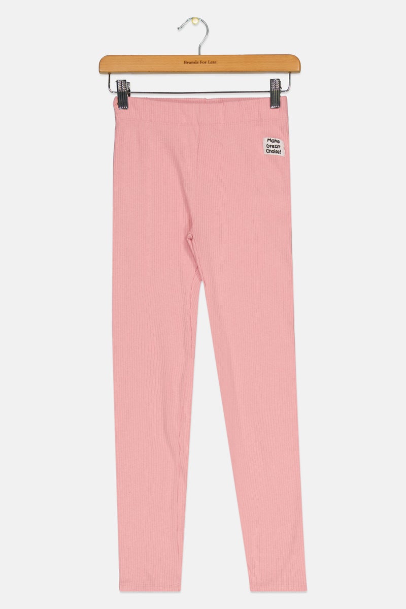 KOTON سروال ليغينغز مخطط للفتيات، وردي - Image 2