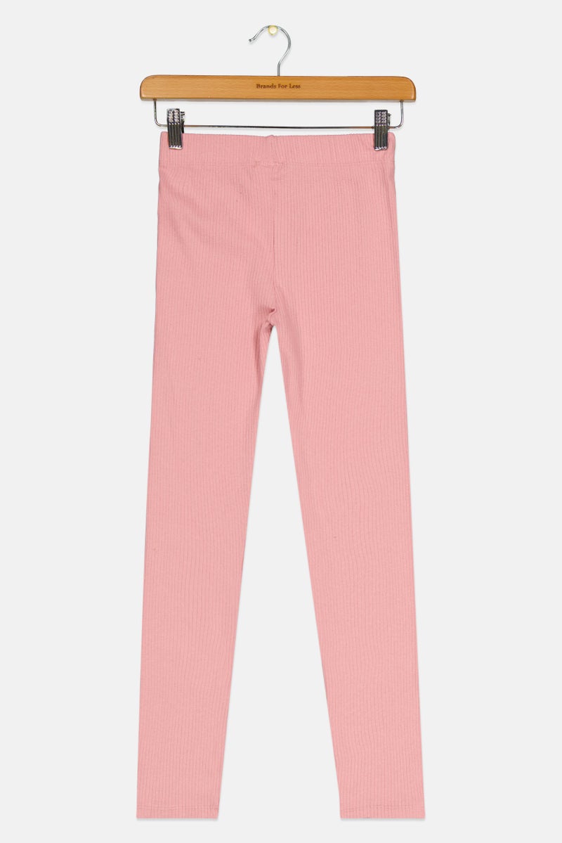 KOTON سروال ليغينغز مخطط للفتيات، وردي - Image 3