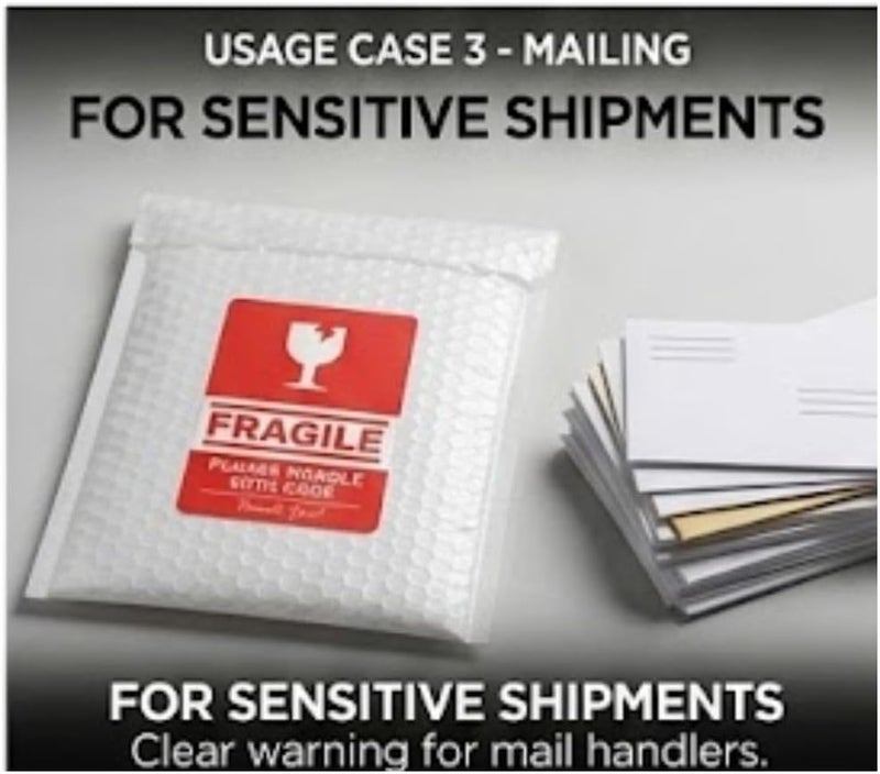 Hasanat Essentials Fragile Warning Stickers - High-Visibility Red Adhesive Labels for Shipping and Moving 15x20cm - Image 4