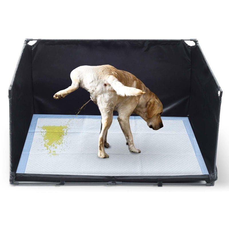 OCMML Dog Litter Box Indoor for Medium Dogs,Pee Pad Holder with High Walls(34.64"*28.34"*17.72"),No-Spill Pee Pad Holder with Foldable Pet Toilet,Easy Clean Puppy Litter Box for Dogs (Large) - Image 1
