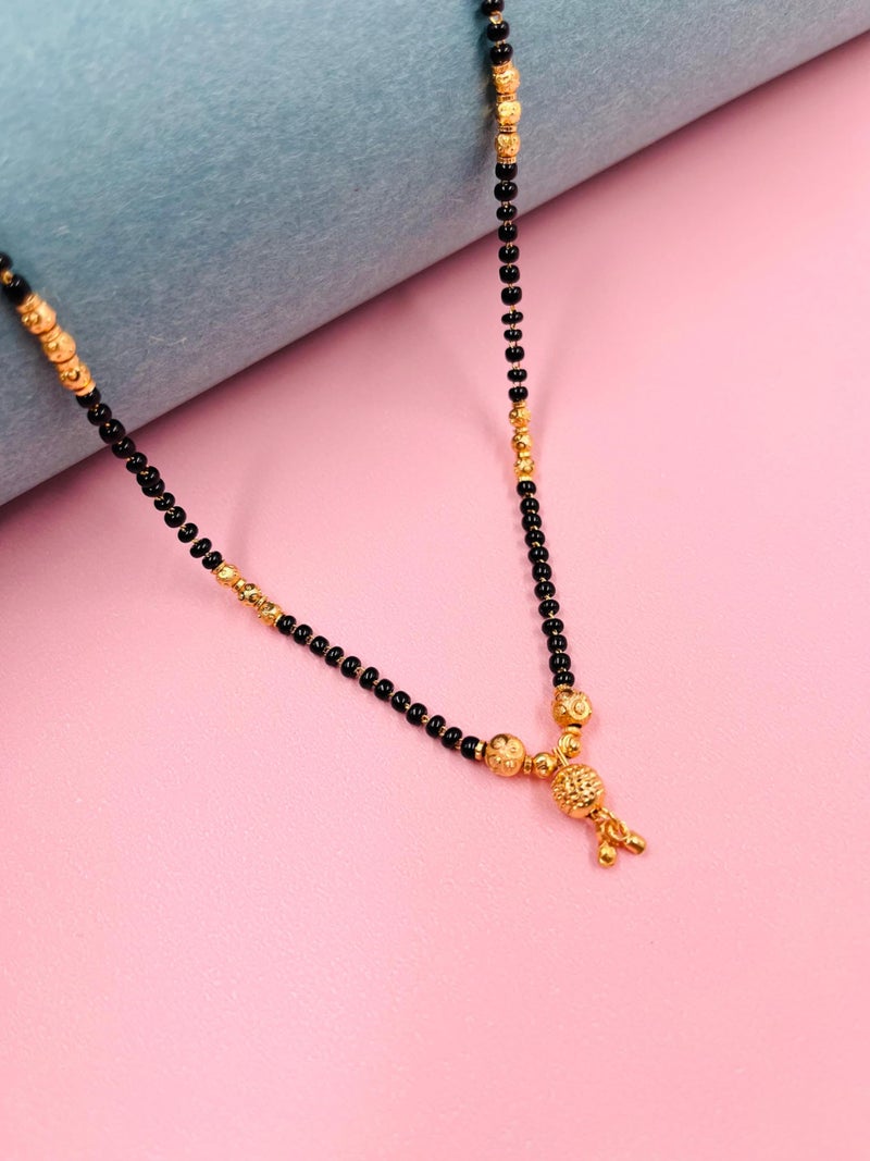 JHB Traditional Mangalsutra Black Beads Short Chain For Women - Image 3