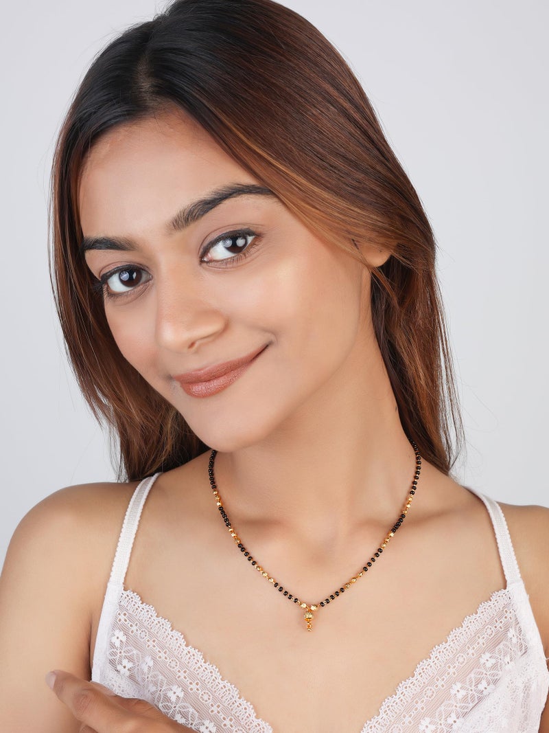 JHB Traditional Mangalsutra Black Beads Short Chain For Women - Image 2