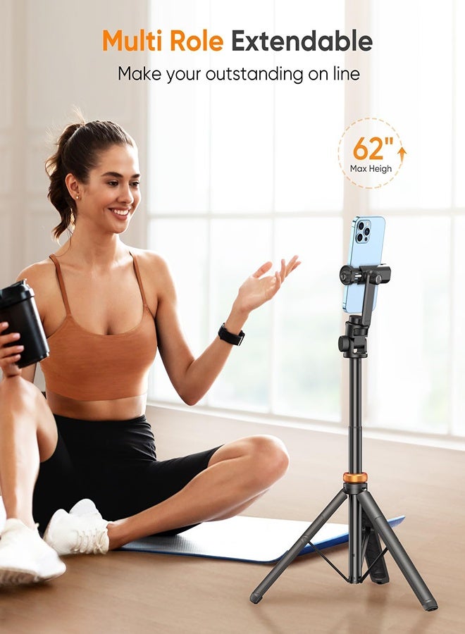 59" Phone Tripod, Tripod For Iphone  Selfie Stick With Remote, Extendable Cell Phone Stand Ultimate Phone Holder, Solidest Phone Stand Compatible With Iphone/Android - Image 5