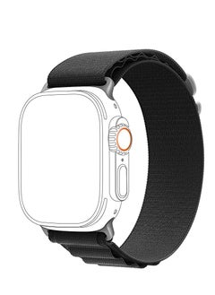 Generic Alpine Loop strap for Apple watch band Ultra 49mm 44mm 45mm nylon bracelet Sport Strap with Metal Steel G‑Hook For iWatch series 7 6 5 4 8 Se - Black  - Image 2