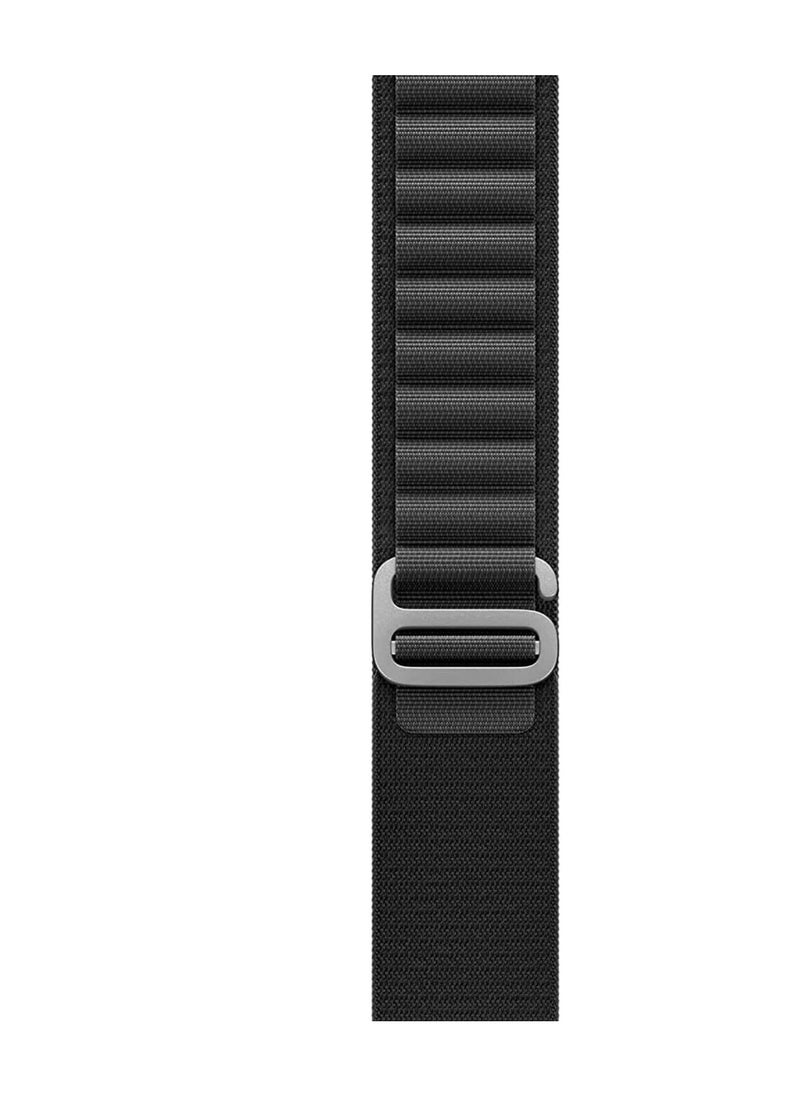 Generic Alpine Loop strap for Apple watch band Ultra 49mm 44mm 45mm nylon bracelet Sport Strap with Metal Steel G‑Hook For iWatch series 7 6 5 4 8 Se - Black  - Image 3