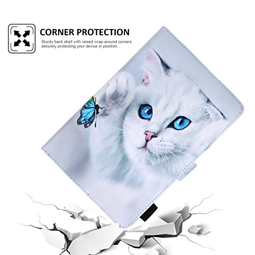 Dteck Universal Case for 8 Inch Android 11 12 13 14 Tablet & Galaxy Tab A/E/4/3 8.0 & Tab M8/E8/4/3 8 Plus 8" & Fire HD 8 Tablet, Lightweight Folio Cute Case with Stand & Card Slots (Cat & Butterfly) - Image 4