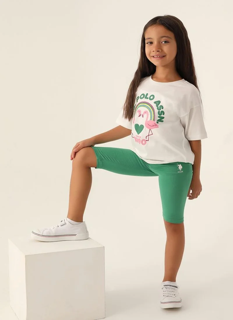 U.S. Polo Assn. U.S. Polo Assn. Girls Beige Bermuda Set
