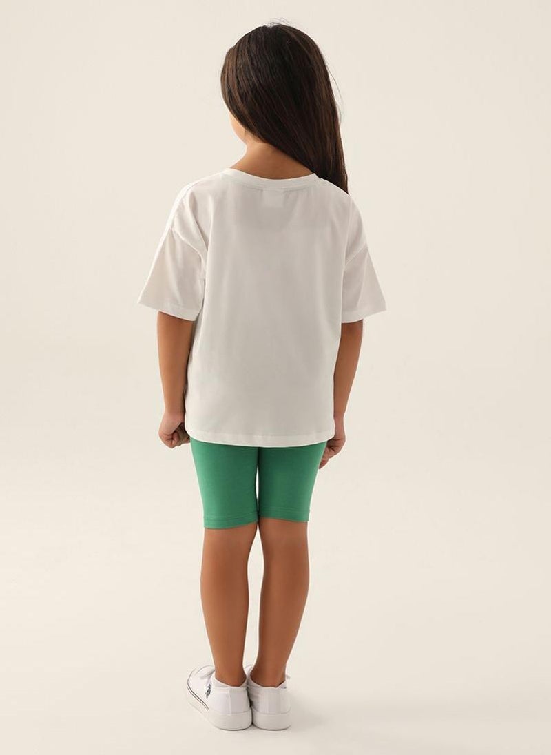 U.S. Polo Assn. U.S. Polo Assn. Girls Beige Bermuda Set - Image 5