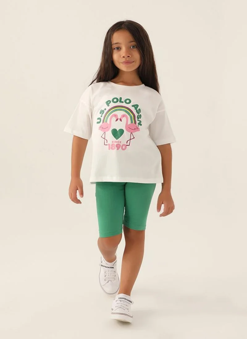 U.S. Polo Assn. U.S. Polo Assn. Girls Beige Bermuda Set