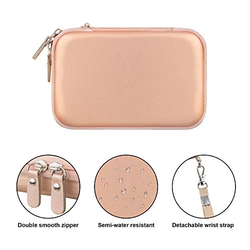 Canboc Carrying Case for MacBook Air Pro Charger MagSafe/MagSafe 2 Power Adapter, iPhone 16/16 Pro MagSafe Charger, USB C Hub, Type C Hub, USB Multiport Adapter, Hard EVA Bag, Rose Gold - Image 3