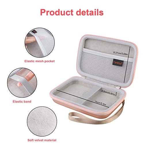 Canboc Carrying Case for MacBook Air Pro Charger MagSafe/MagSafe 2 Power Adapter, iPhone 16/16 Pro MagSafe Charger, USB C Hub, Type C Hub, USB Multiport Adapter, Hard EVA Bag, Rose Gold - Image 4