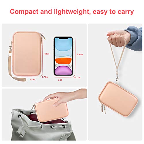 Canboc Carrying Case for MacBook Air Pro Charger MagSafe/MagSafe 2 Power Adapter, iPhone 16/16 Pro MagSafe Charger, USB C Hub, Type C Hub, USB Multiport Adapter, Hard EVA Bag, Rose Gold - Image 5