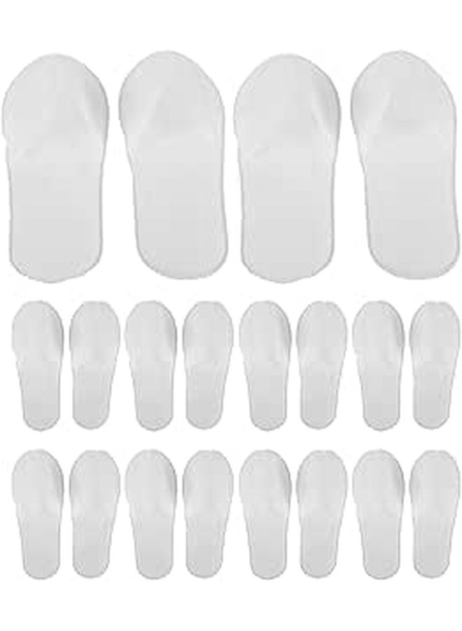 Disposable Non Slip Hotel Slippers For Travel Spa Home Guests 10 Pairs White - Image 1