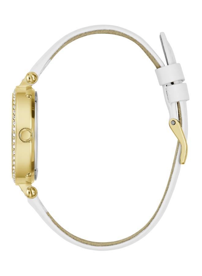 جس ساعة بقرص كريستالي وحزام جلدي - Image 3