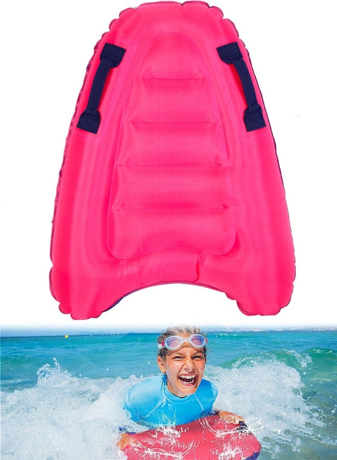 لوح ركوب أمواج قابل للنفخ مع مقابض، لوح ركوب أمواج قابل للنفخ للشاطئ، خفيف الوزن، لوح عائم للسباحة للأطفال، 27.5 × 21.7 × 5.9 بوصة - Image 1