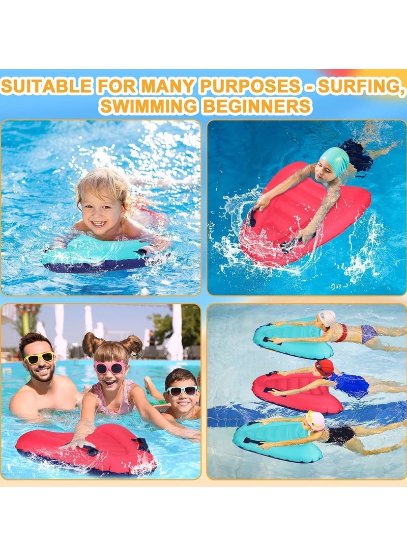 لوح ركوب أمواج قابل للنفخ مع مقابض، لوح ركوب أمواج قابل للنفخ للشاطئ، خفيف الوزن، لوح عائم للسباحة للأطفال، 27.5 × 21.7 × 5.9 بوصة - Image 4