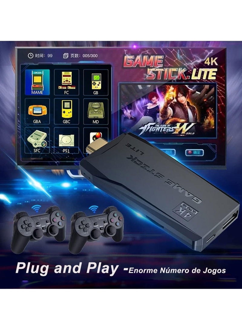 Generic Blulory Game Stick Lite – 2.4G Wireless Retro Game Console with Dual Controllers – HDMI Plug & Play TV Video Game System - Image 4