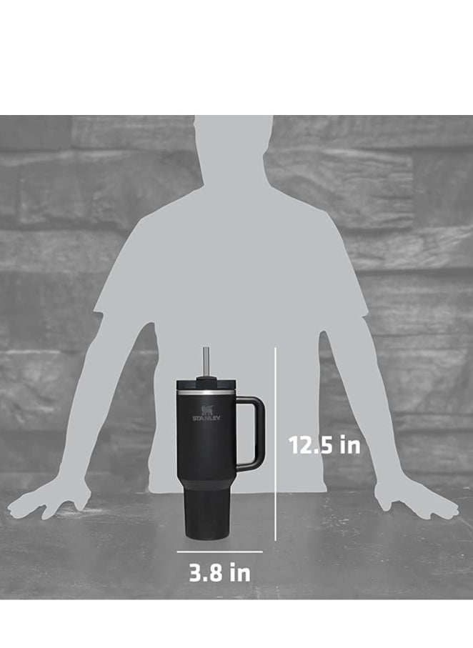 Stanley - Stanley Quencher H2.0 FlowState Stainless Steel Vacuum Insulated Tumbler with Lid and Straw for Water, Iced Tea or Coffee, Smoothie and More, Black, 40 oz - Image 1