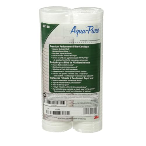 Aqua pure 3M Aqua-Pure AP110 2-Pack Whole House Replacement Water Filter Cartridges, 5 Micron Sediment Reduction, for use with AP11T or AP101T Housing - Image 1