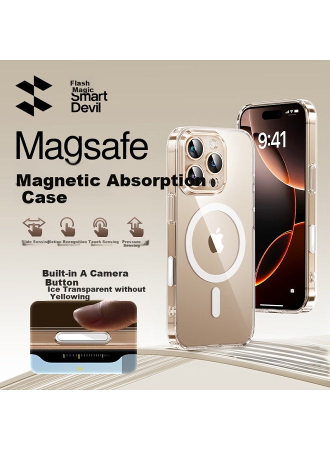 Smartdevil 【Built-In Ai Shooting Button】Compatible With Apple 16Pro Phone Case Magsafe Magnetic Absorption Protective Cover Ultra-Thin Anti-Fall Transparent Lens Full Package - Image 1