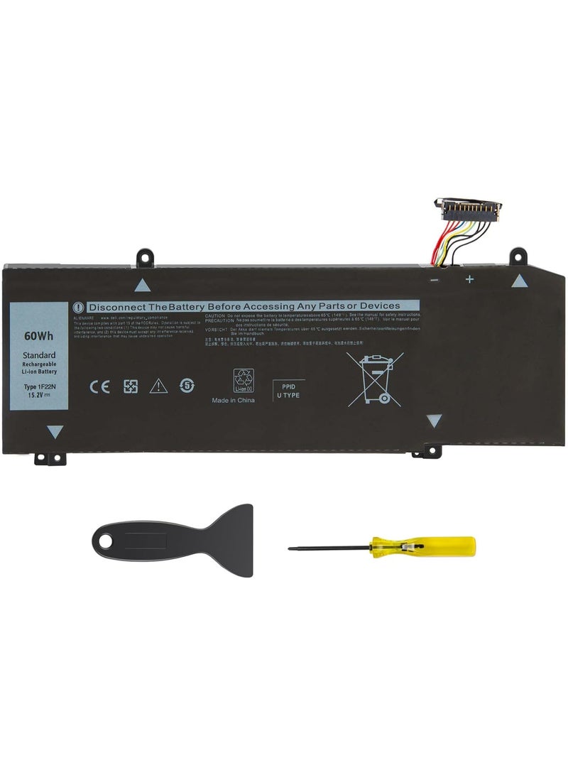Replacement Laptop Battery 60Wh 4-Cell Compatible with Dell G5, G7, M15 and M17 Series, Model 1F22N Rechargeable Battery - Image 1