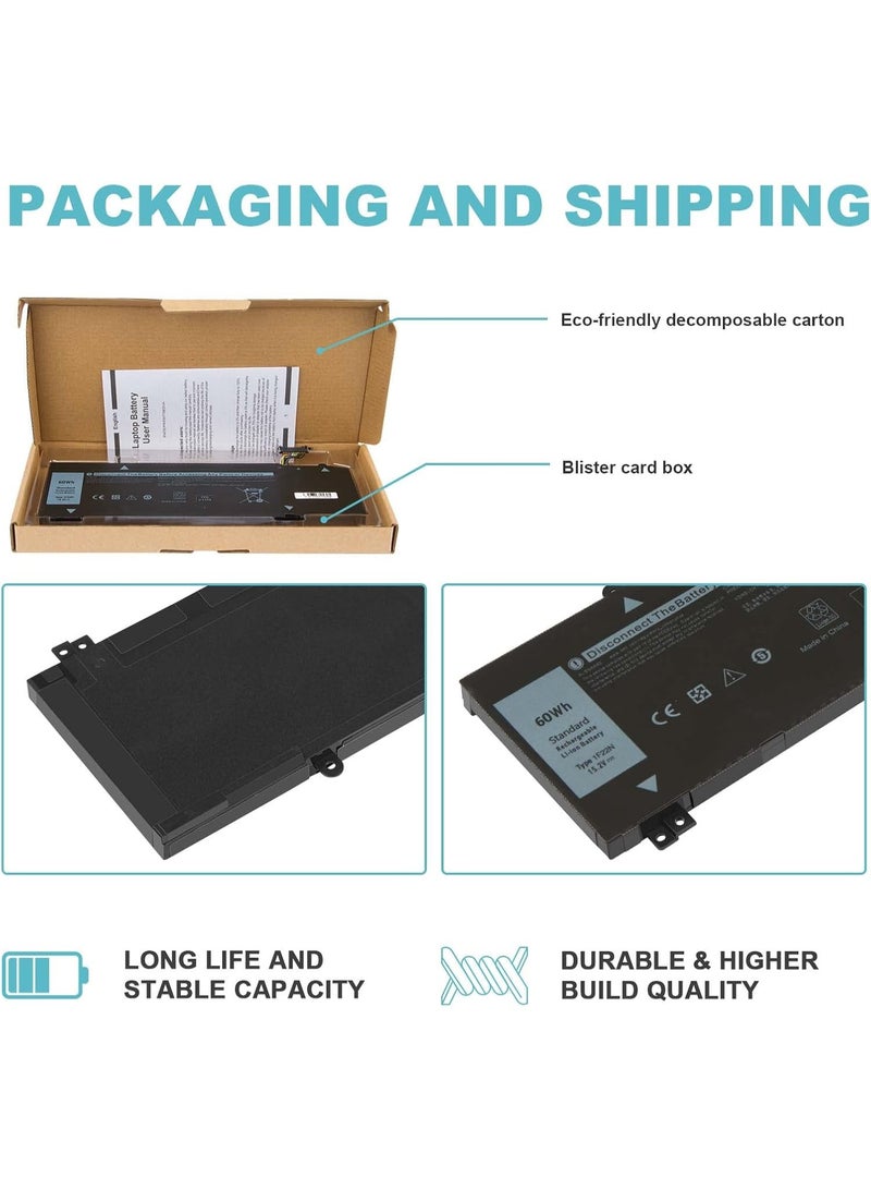 Replacement Laptop Battery 60Wh 4-Cell Compatible with Dell G5, G7, M15 and M17 Series, Model 1F22N Rechargeable Battery - Image 3