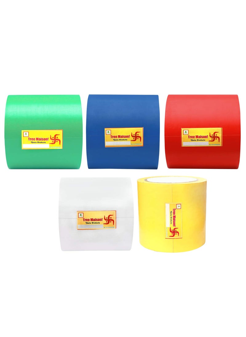 TREEMAISON TREEMAISON Tree Maison Coronating Homes Vastu Color Tapes, Vastu Tape (4Inch,20 Meter Approx) Pack-5  - Image 1