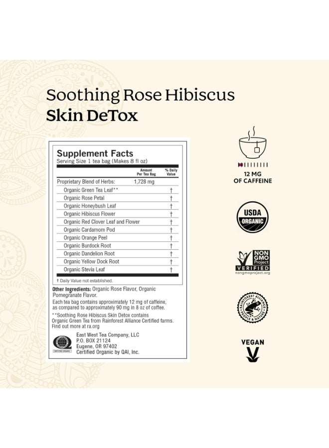 YOGI Soothing Rose Hibiscus Skin Detox Tea 16 Tea Bags Organic Detox Tea To Support Skin Health Includes Green Tea Leaf Rose Petal Honeybush Leaf Hibiscus & More 32 G - Image 2