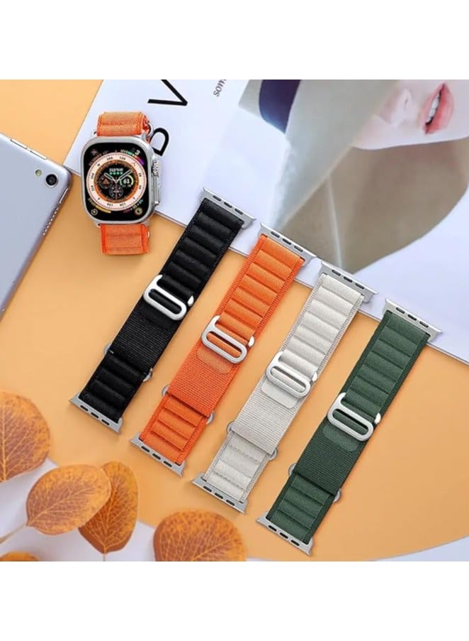 ACLIX Nylon Band - Compatible with Apple Watch Ultra 2/Ultra Band 49mm 45mm 44mm 42mm for Men Women, Adjustable with Metal C-Hook Strap - Image 2