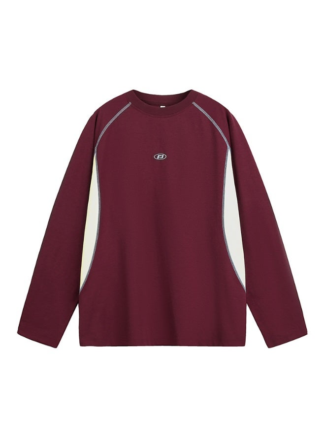 NIBEMINENT Embroidery Splicing T-Shirt Men Retro Long Sleeve T Shirt Streetwear Harajuku Autumn  Hip Hop Loose Casual Tees Tops Male - Image 1